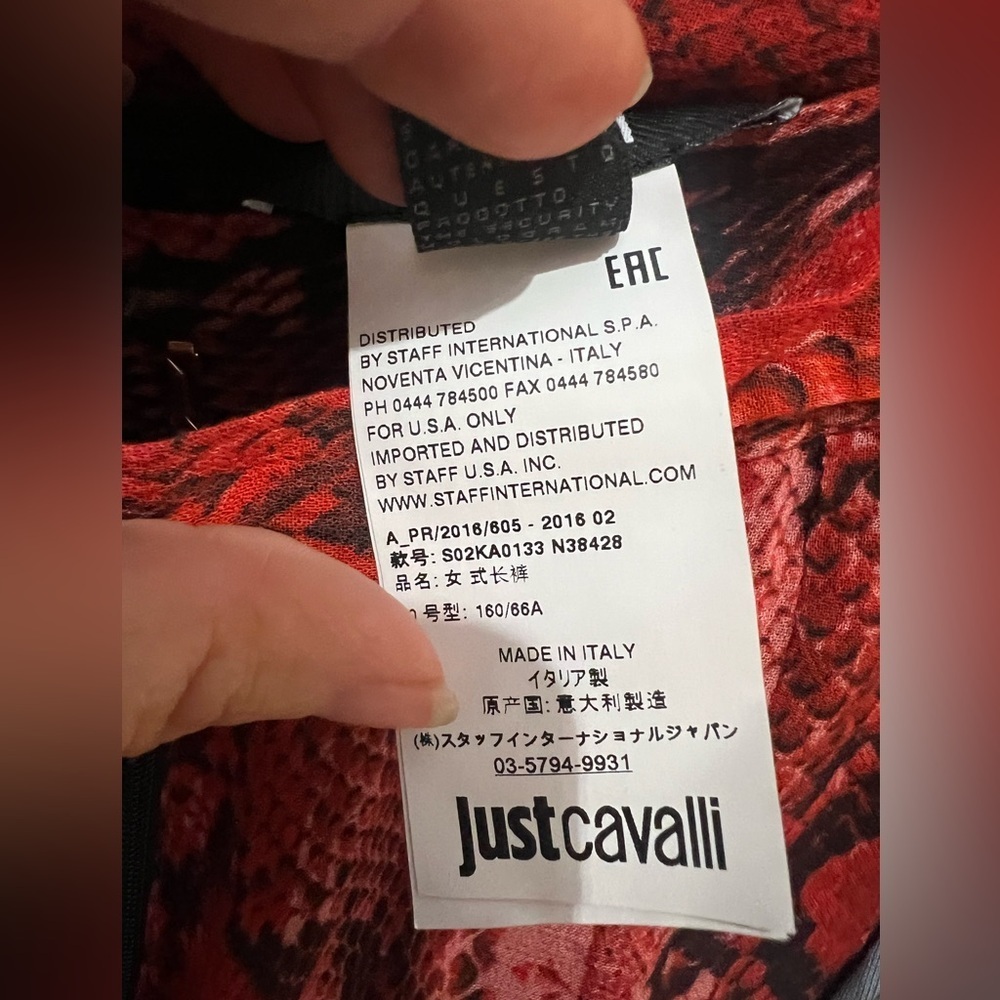 Just Cavalli Red Python Print Palazzo Pants IT 40… - image 10